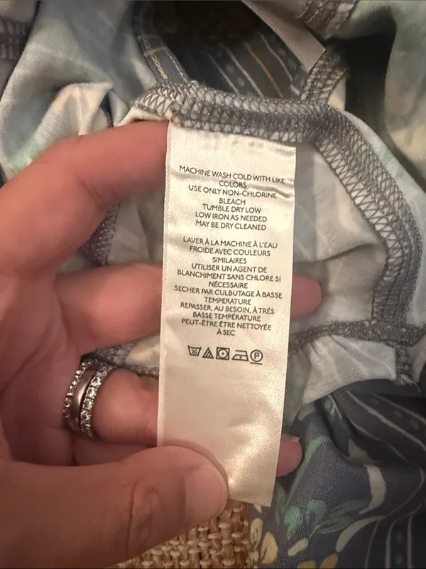 Free People Melanie Tank Top, Dusty Combo, Blue Floral Medium - Image 8