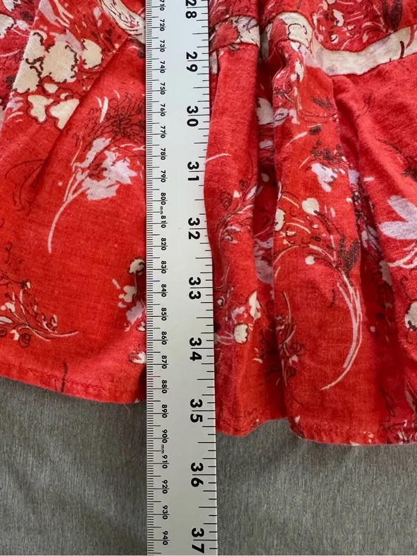 Free People All Mine One Shoulder Floral Mini Dress Red Size Small - Image 8