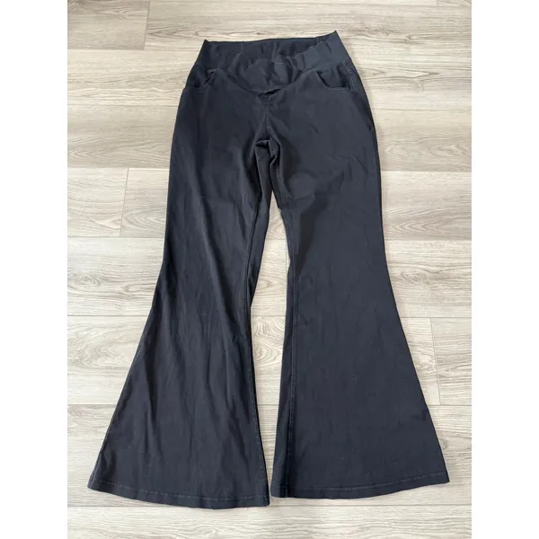 Halara Flex Crossover Flare Pocket Washed Casual Stretch Jeans Hemp Role XL - Image 2
