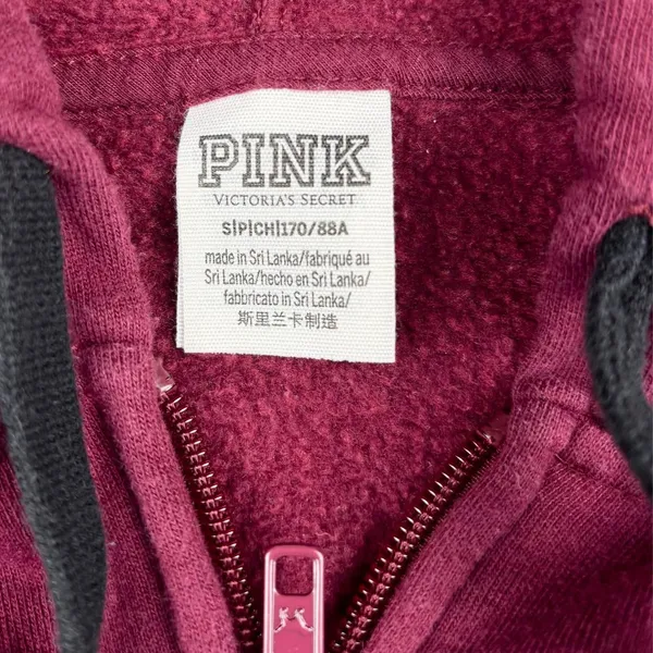 Pink/Victoria's Secret VSCO Women’s Size S Tomato Spellout Zip Hoodie - Image 3