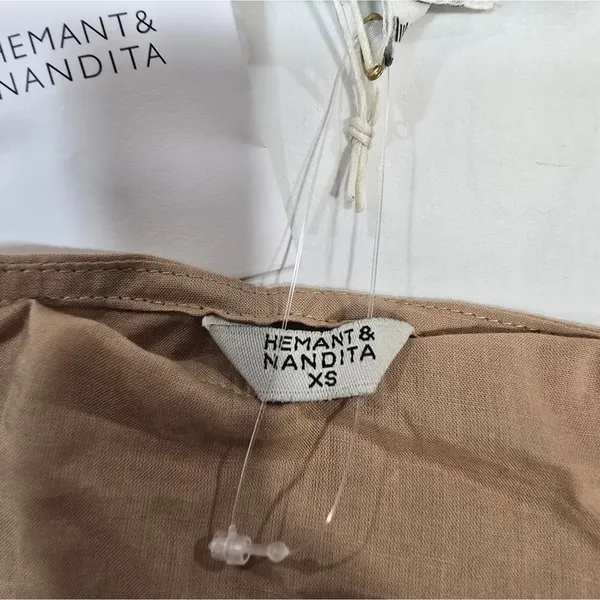 HEMANT AND NANDITA Lani Palm Mini Dress in White XS - Image 10