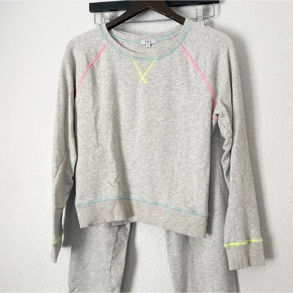 RAILS Theo Top & Devon Bottom Neon Heather Gray Sweat Set XS - Image 2
