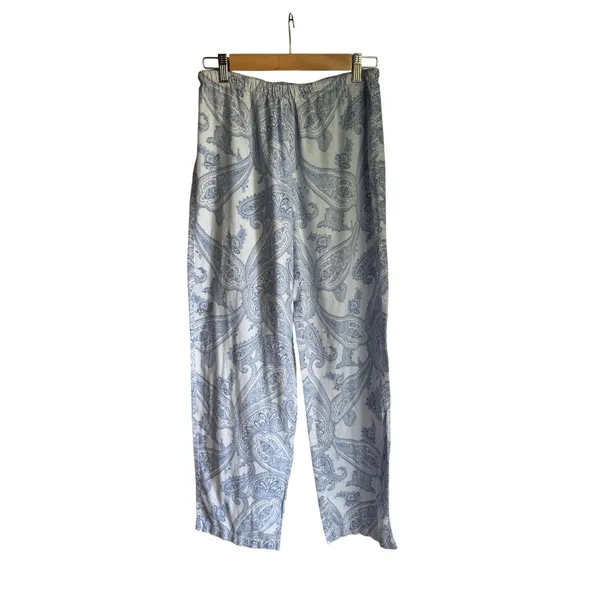 Lauren Ralph Lauren Blue Paisley Pajama Lounge Pants Women's Medium 100% Cotton - Image 6