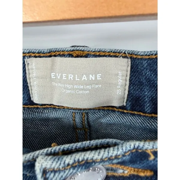 Everlane the way high wide leg flare denim jean medium wash women’s 25 - Image 2