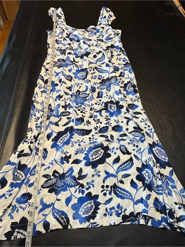 Loft NWT Blue and White Floral Maxi Dress - Women size 14 - Image 12