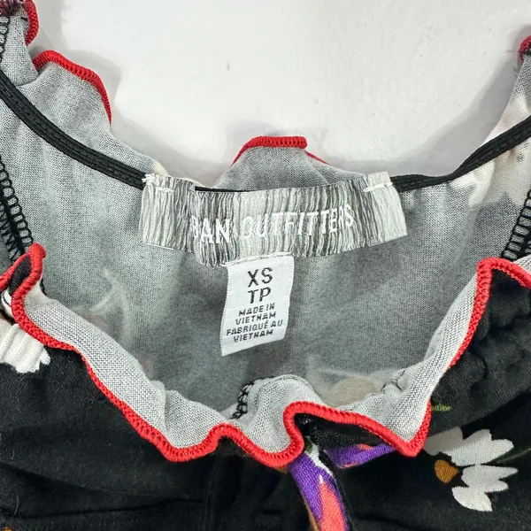 Urban Outfitters Babydoll Top Women XS Black Cherries Floral Y2K Coquette Dainty - Image 2