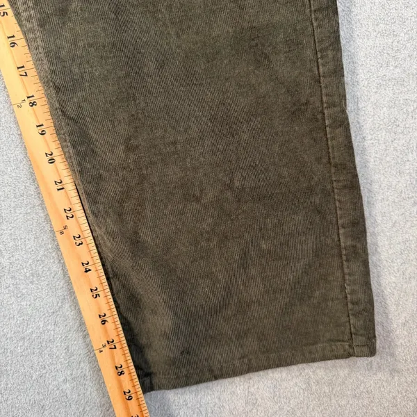 Old Navy Women's 12 Extra High Rise Sky-Hi Wide Leg Corduroy Pants Olive Brown - Image 2