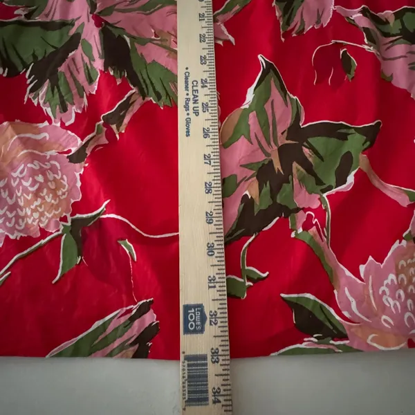 Helen Wang New York Red Tropical Floral Strapless Midi Sheath Dress Size 4 - Image 8