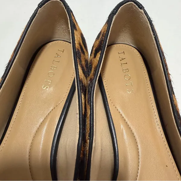 Talbots Ryan Twist Leopard Calf Hair Loafers Womens US 9M Leather Flats - Image 8