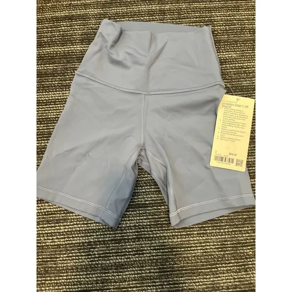 New Lululemon Size 2 Align High Rise HR Shorts 6" Inch Oasb ‎ Oasis Blue NWT - Image 4