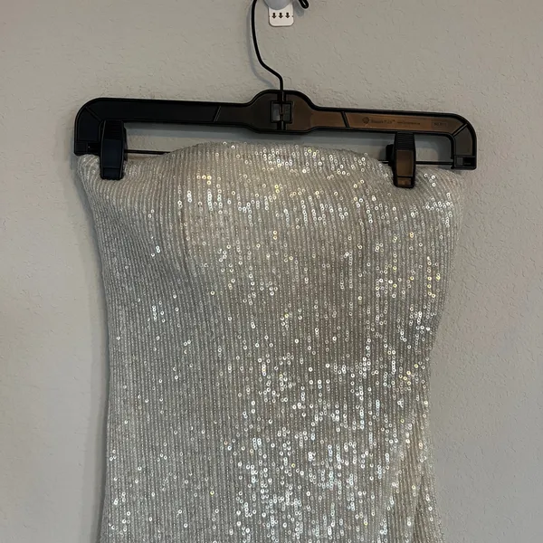Kasia Sequin Strapless Mini Dress Size Small - Image 4