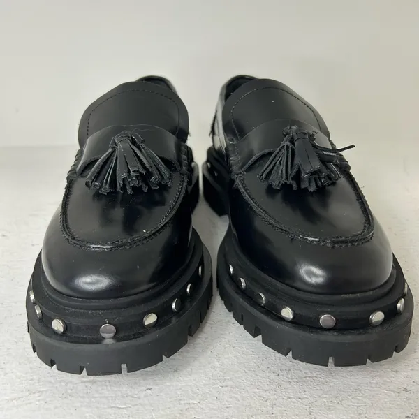 Free People Black Leather Loafers - Image 3