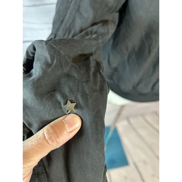 Rails Ace Studded Bomber Jacket Black Size M Star Detail, Zip Front, Flaws - Image 7