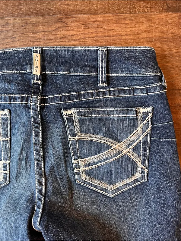 Ariat REAL Straight Leg Jeans Womens 32 XL Blue Dresden Real Mid Rise Straight - Image 6