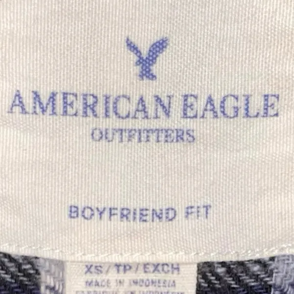 American Eagle Boyfriend Fit Plaid Flannel Button-Up Shirt XS - Image 5
