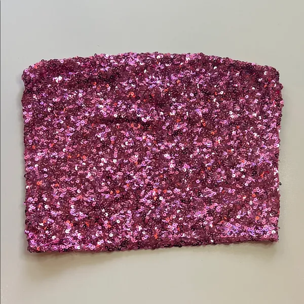 Free People Fuchsia Sequin Strapless Tube Top - Image 9