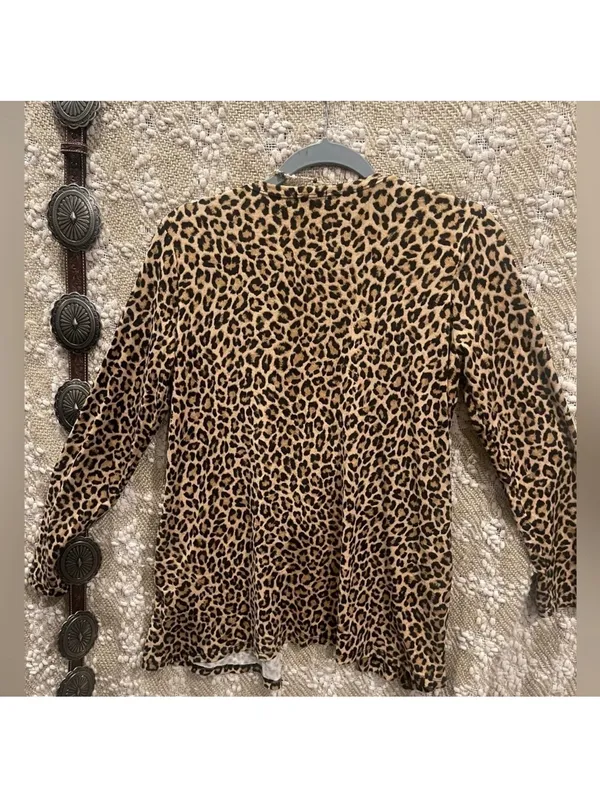 Western Leopard Cardigan / Kimono Size M Black Size M - Image 2