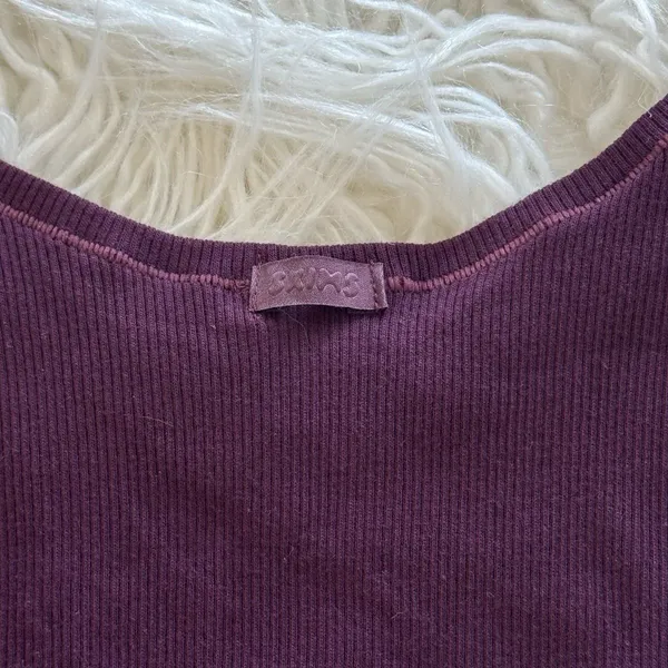 Skims Cotton Rib Tank Currant Size Small - Image 7