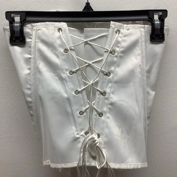Vintage White Size Small Corset Top. Has a Sticker Marking On Back - Image 3