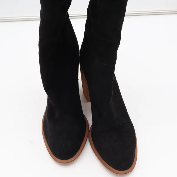 Mi.iM Womens Black Faux Suede Over The Knee Block Heel Boots Size 9 Pointed Toe - Image 4