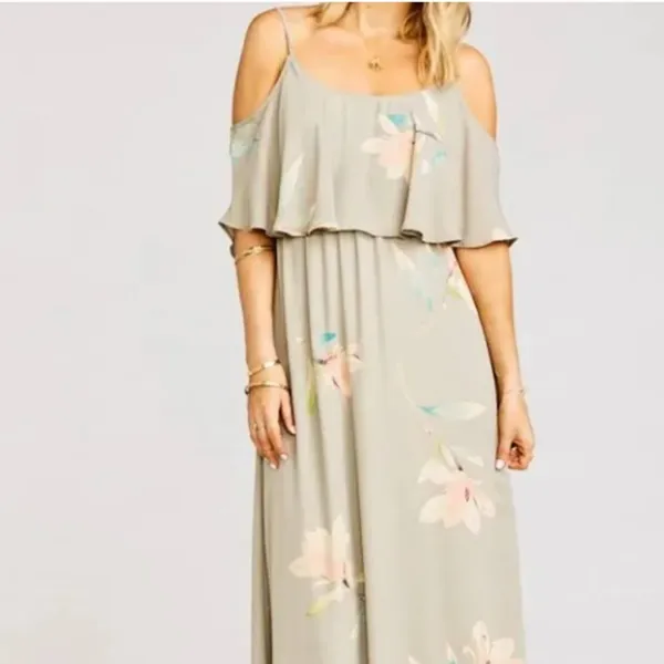 NWT Show Me Your Mumu Caitlin Ruffle Maxi Dress in Lily‎ Showers - Image 3