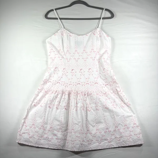 Roller Rabbit Target Pink White Eyelet Embroidery Drop Waist Sun Dress Small New - Image 2