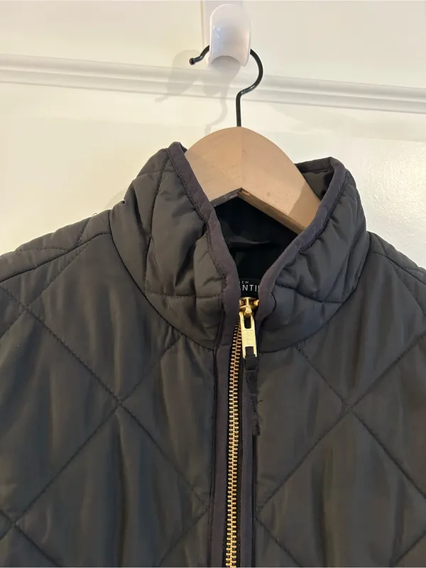 J Crew Black Quilted Vest Size S - Image 2