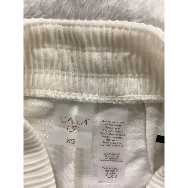CALIA Elevate Rib High-Rise Jogger XS Cloud Cover White‎ Textured WAX82 NEW - Image 3
