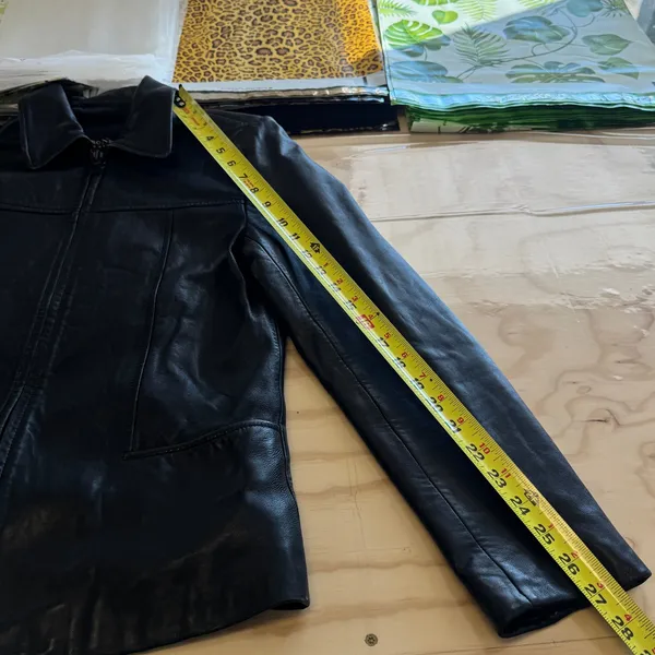 Vintage Andrew Marc NY Genuine‎ Leather Women's Jacket Zip Front Collared Small Black - Image 13