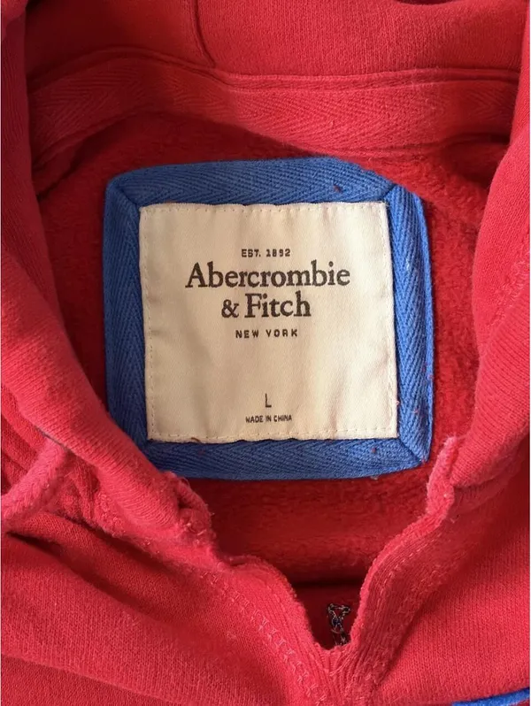 Vintage Y2K Abercrombie & Fitch Preppy Collegiate 00s Red Hoodie size small - Image 6