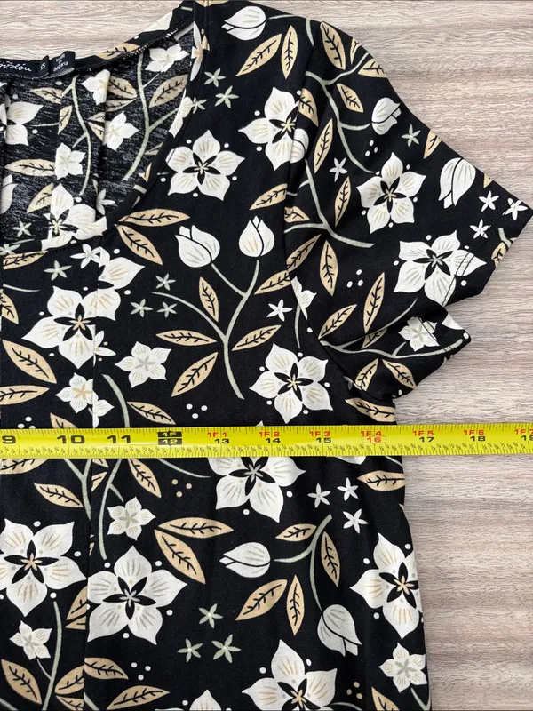 Gudrun Sjodan Short Sleeve Floral Midi Dress Women Size XS - Image 6