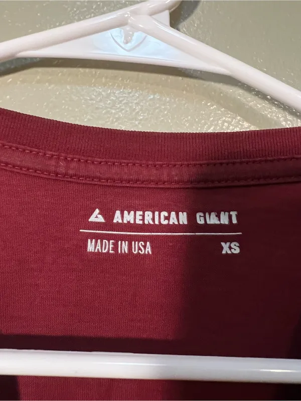 American Giant Women's Size XS T-Shirt Crewneck Short Sleeve Burgundy‎ Cotton - Image 8