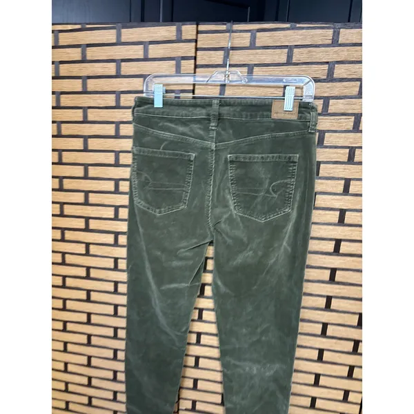 American Eagle Olive Green‎ Corduroy High Rise Jeggings Size 8 X-Short - Image 5