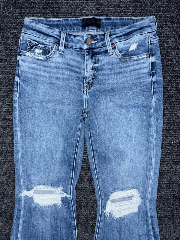 Buckle Black Fit No 53 Flare Stretch Jeans Sz 26x30 Distressed Mid Rise BBW3405S - Image 3