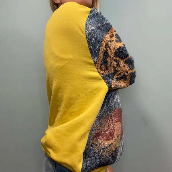 Nike Angel sweatshirt! Custom reworked tapestry blanket crew neck sweater size XL - Image 4