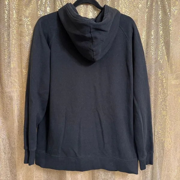 The North Face Black Metallic Gold Logo Pullover Hoodie Sweater XL - Image 2