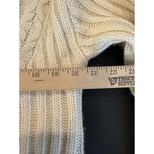 Express Medium Sweater‎ Dress Cream Cable Knit Ribbed Mock Neck Long Sleeve NEW - Image 4
