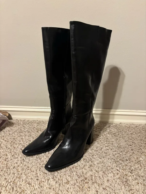 Black knee high black boots Size 11 - Image 2