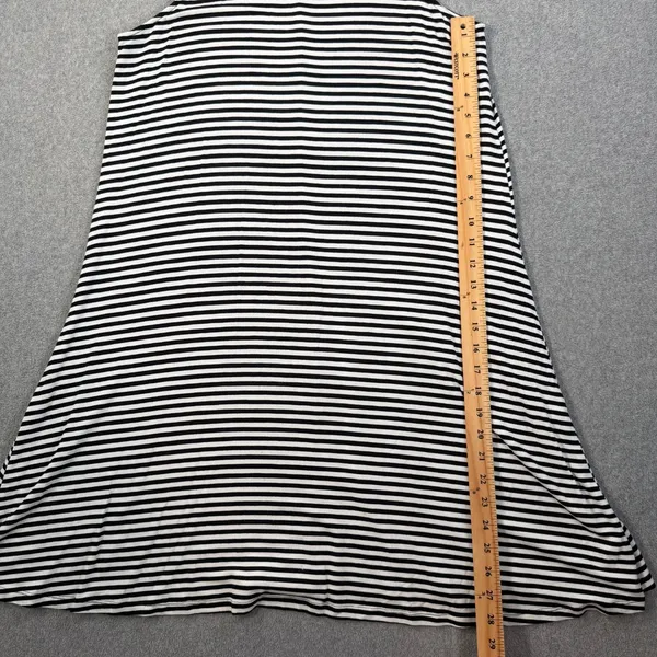 Old Navy Women's Large Black White Stripe Tank Dress Casual Sleeveless Swing - Image 2