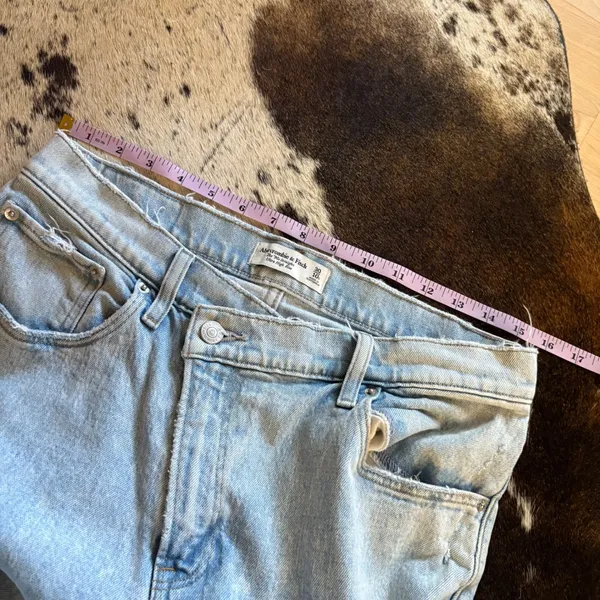 ABERCROMBIE & FITCH The‎ 90s Straight Ultra High Rise Cross Over Jeans Size 10S - Image 5