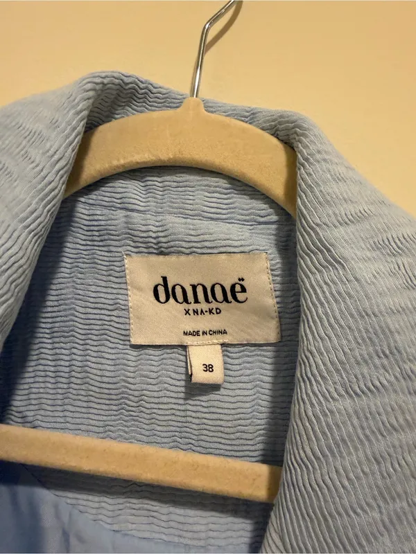 Danae NA-KD Light Blue Double-Breasted Women's Blazer - Image 2
