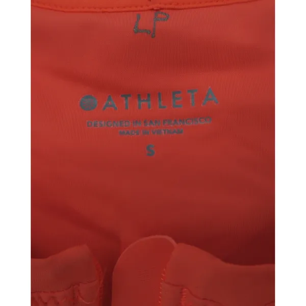 Athleta Womens Small Coral Orange Quarter Zip Sleeveless Cycling Training Top - Image 2