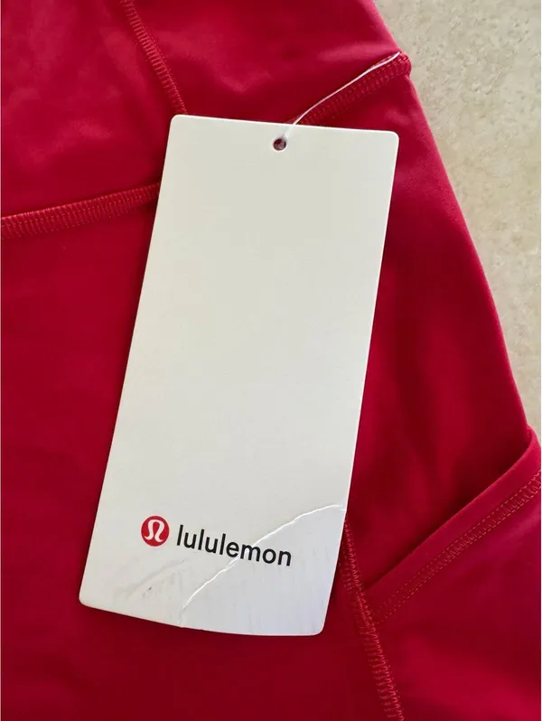 Lululemon Fast & Free With Pockets High Rise 25” Dark Red Size 10 NWT - Image 4