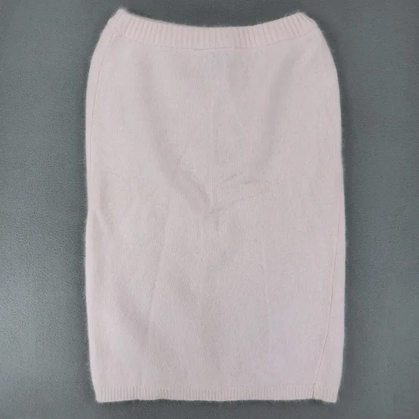 Richard and Company Pencil Skirt Women M Pink Angora Wool Knit Vintage Fuzzy HK - Image 4