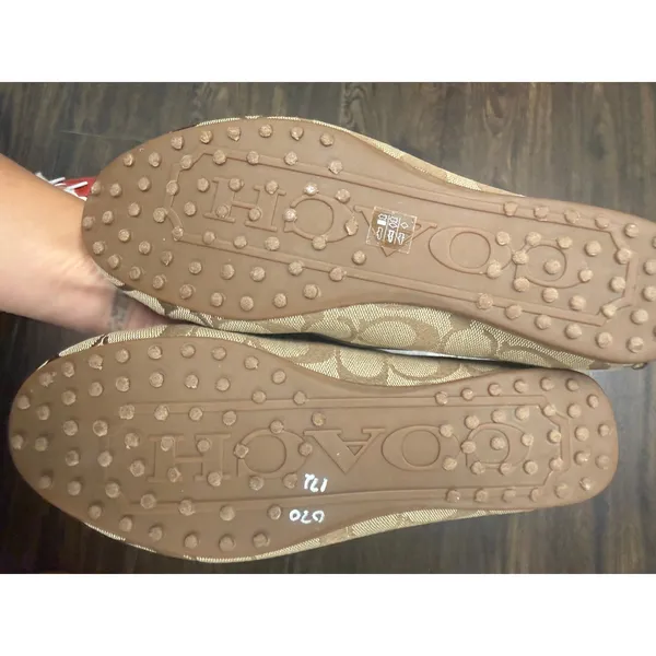 Coach Frida Signature C Jacquard Driving Loafers Brown Tan Women's Size 7.5 - Image 3