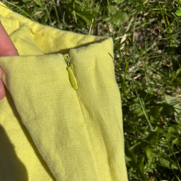 Vintage Yellow Linen Tailored Cropped Pants Size 18W - Image 3