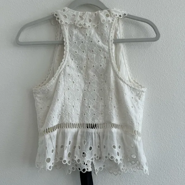 Anthropologie Deep V Eyelet Tank - Image 5