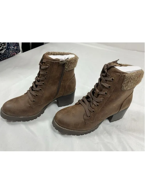Womans New Bamboo Chief 18 Platform Ankle Boots Size 8 Tan - Image 3