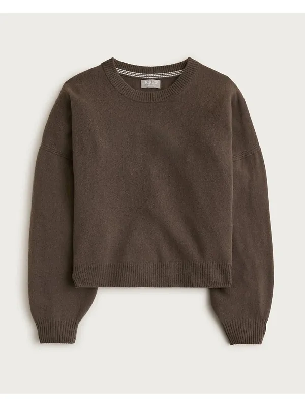 NWT J.Crew Cashmere Blouson-sleeve Sweater in Smokey Wood Oversized XL - Image 4