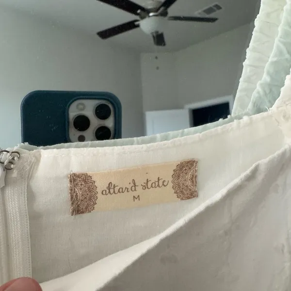 Altar’d State Babydoll White Shoulder Dress Size Medium - Image 4
